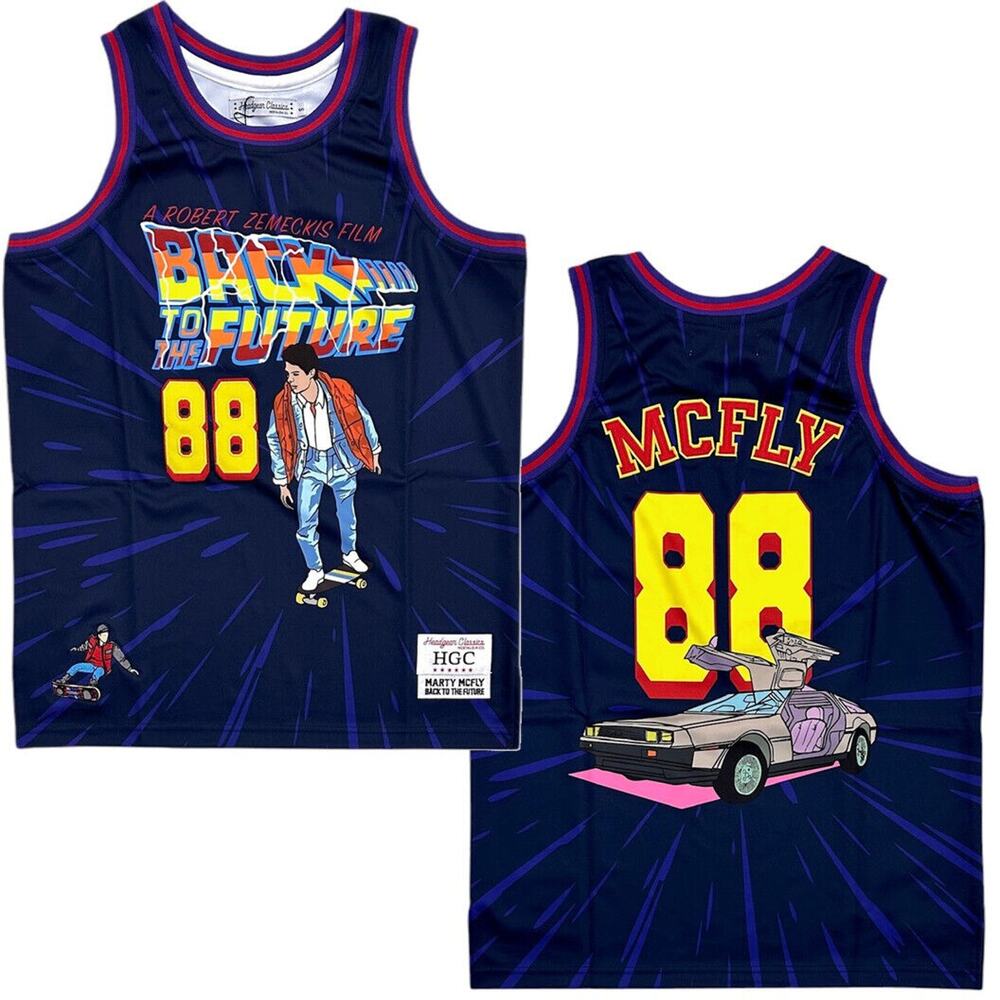 Back to the Future Marty McFly Headgear Classics Embroidered Basketball Jersey